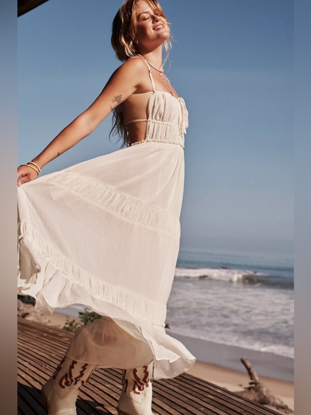 𝓯𝓹 Free People ~  Taking Sides Maxi Dress - Picture 10 of 17